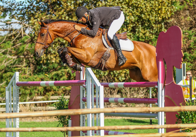 Edward Bullock and Kiwi Sundance jumping his first Grand Prix at Woodhill Sands, New Zealand in 2024
