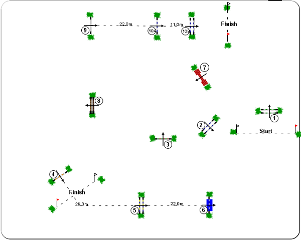 A showjumping course plan generated by strides